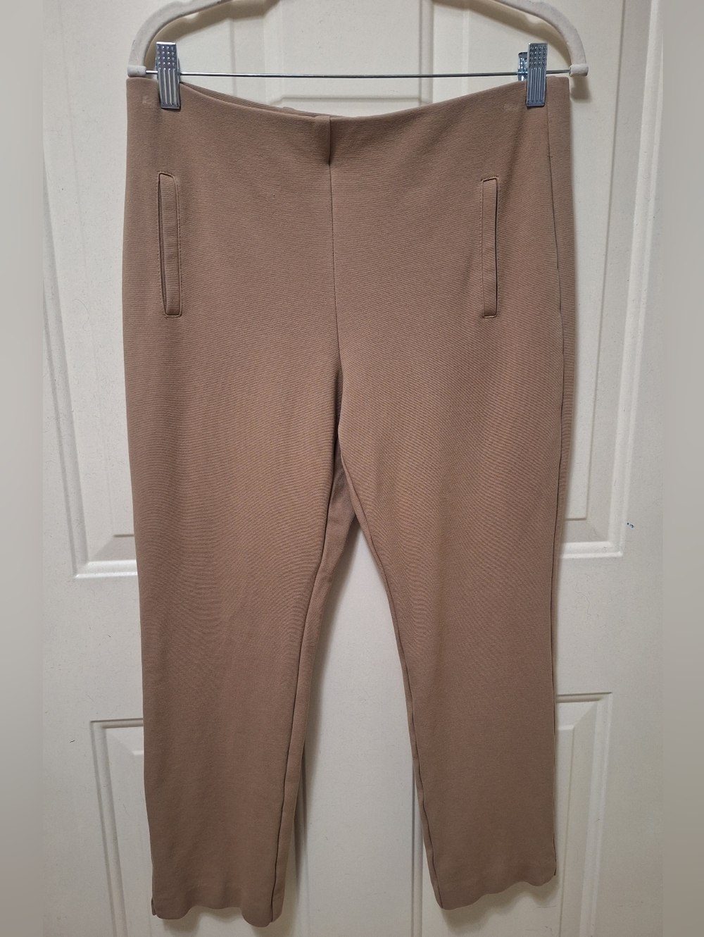 Chico's Slimming Pull On Ankle Office Pants In Taupe, 8 Petite - Picture 2 of 5